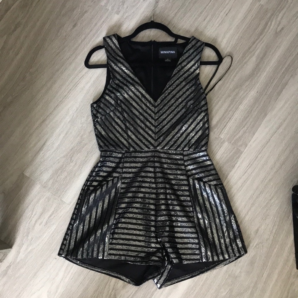 Black and Silver MINKPINK Romper